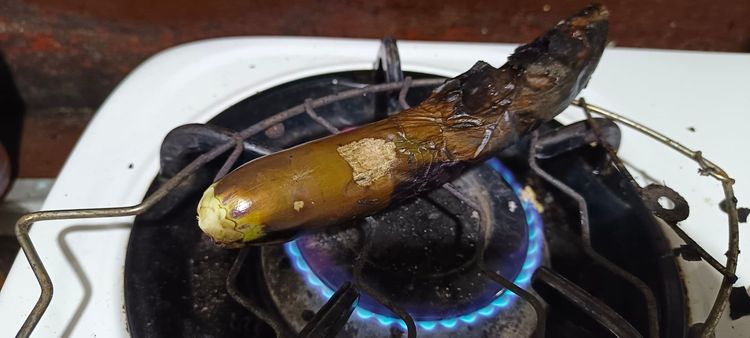 Step 1.1: Grill the eggplant until tender