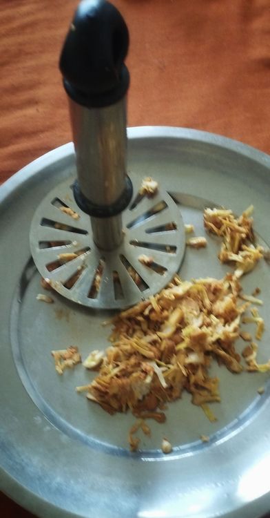 Step 1.1: Crush the cooked jackfruit with your hands or with a masher and set aside