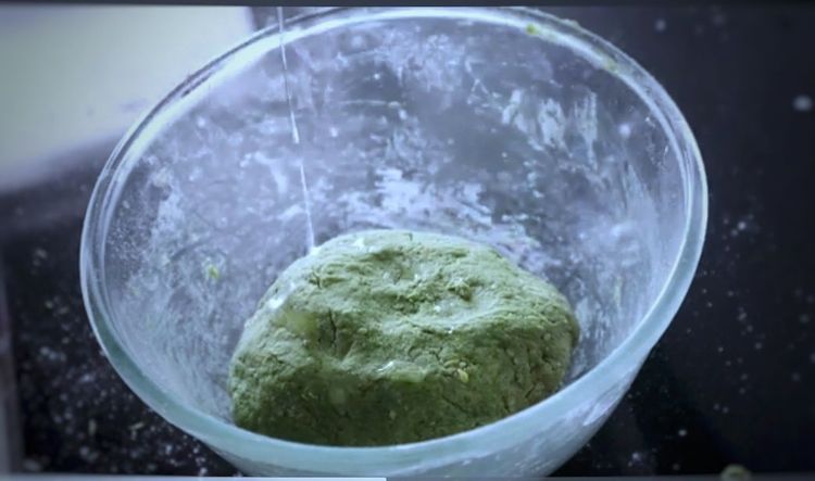 Step 1.1: Add the ground paste to the flour