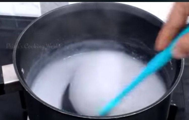 Step 3.2: Boil the mixture, stirring continuously until it becomes slightly thick