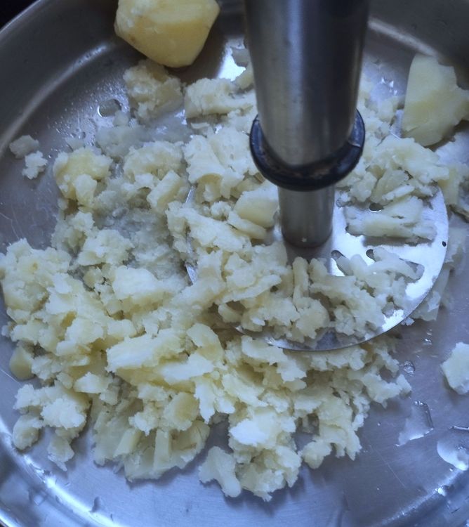Step 1.1: Cook the potatoes and mash them