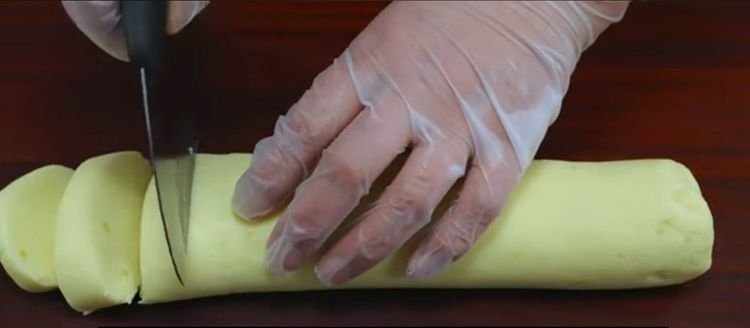 Step 1.1: Roll the dough and divide it into several parts