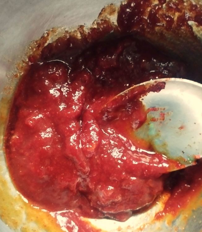 Step 2.1: In a bowl, add the chilli-garlic paste, tomato sauce, soya sauce, sugar, salt, and vinegar