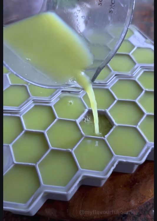 Step 1.1: Pour the juice into an ice tray