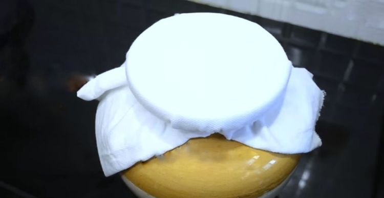 Step 1.1: Close the Bharani or glass bottle with a cotton cloth and tie it tightly