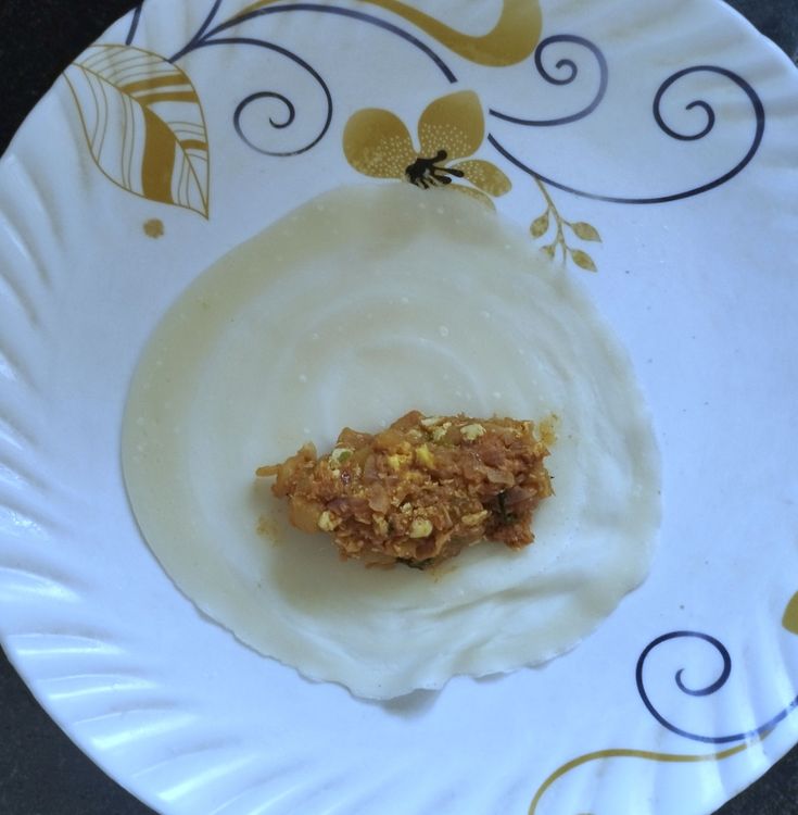 Step 3.1: Place some filling on one side and roll it up