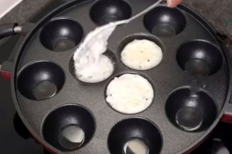 Step 4.1: Then pour the batter to each mould till 3/4 th of the mould because it will raise