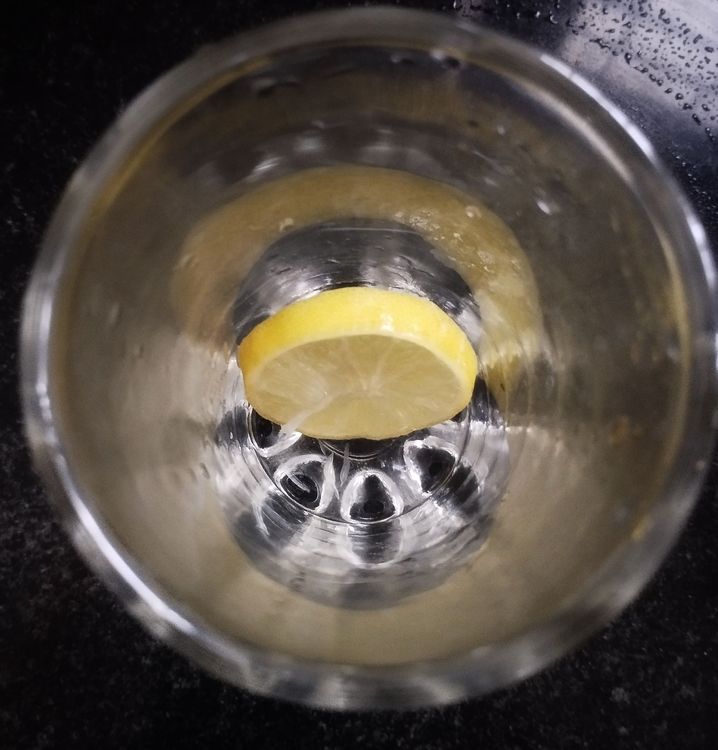 Step 1.1: To the serving glass, first add the lemon slice