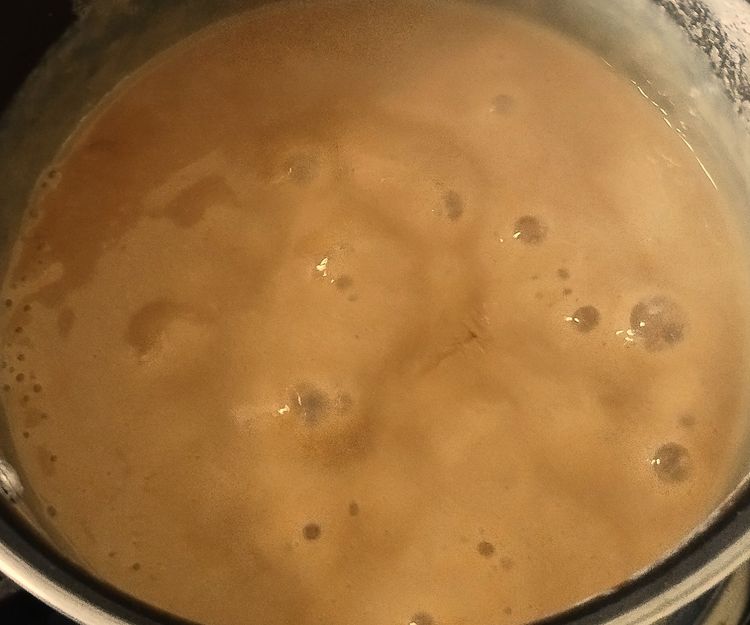 Step 1.1: When the mixture thickens, turn off the flame