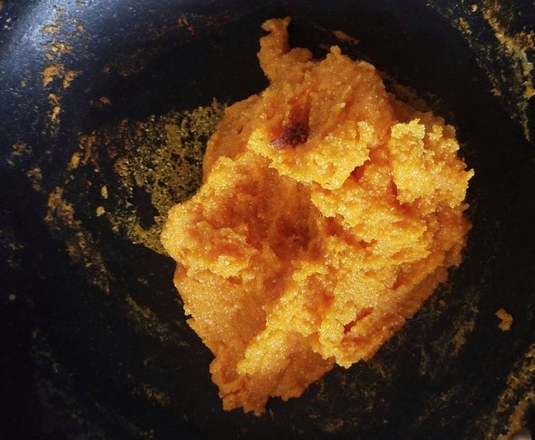 Step 1.1: Mix and add the semolina/rava