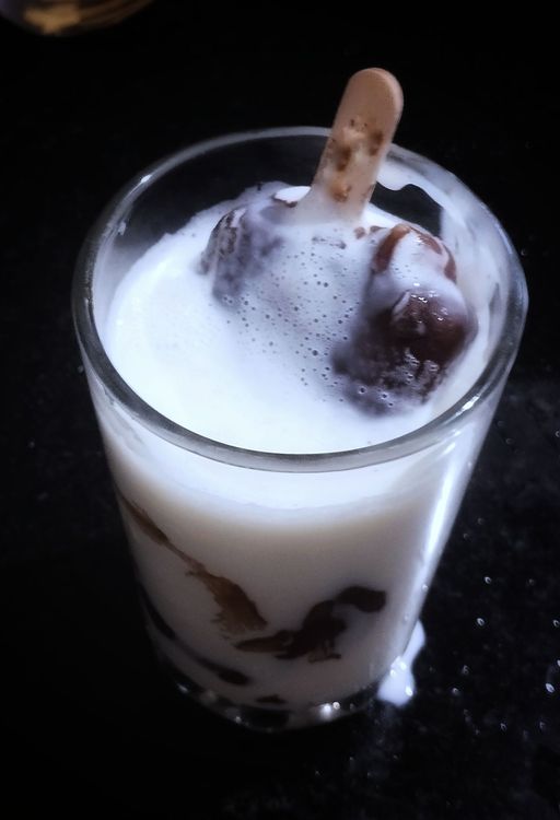 Step 1.1: Drop the chocobar ice cream into the milk