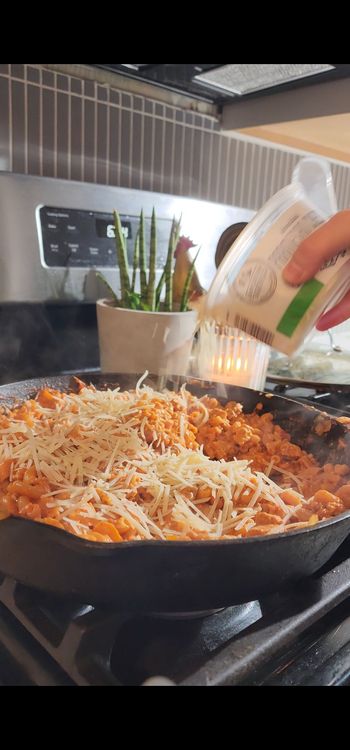 Step 1.1: Stir in parmesan cheese and mix well