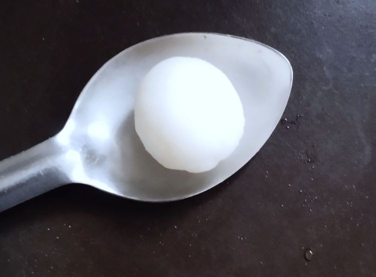 Step 2.1: Make small dumplings out of the dough and gently press them in the center with your index finger