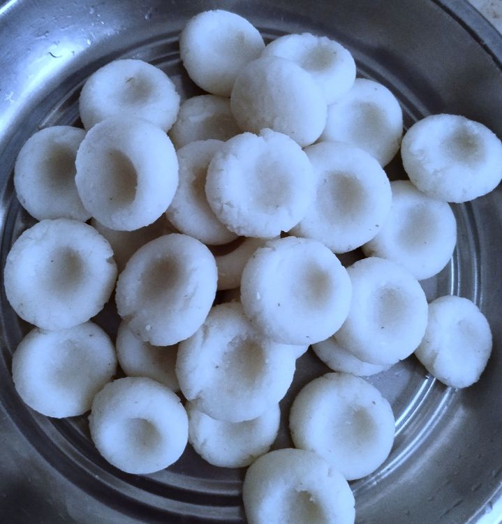 Step 2.3: Make small dumplings out of the dough and gently press them in the center with your index finger