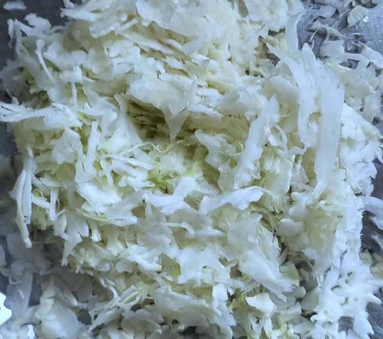 Step 1.1: Grate the carrot and cabbage