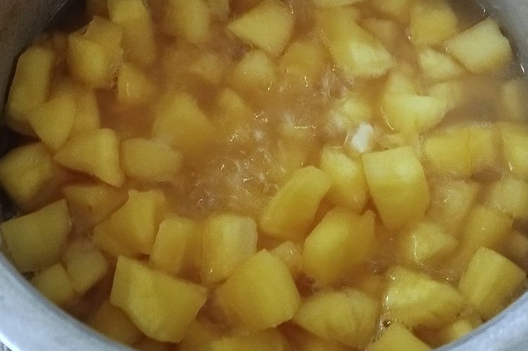 Step 1.1: Turn off the flame and set the cooked tapioca aside