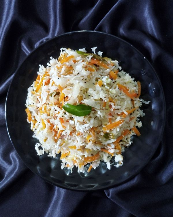 Carrot Cabbage Stir Fry / Thoran recipe