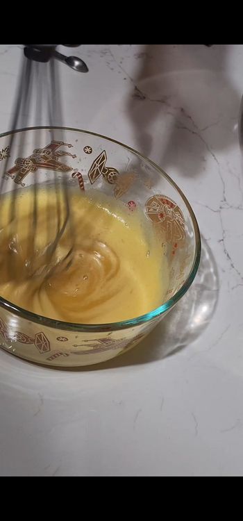 Step 3.2: Whisk sugar, egg, and salt together in a separate bowl until well beaten
