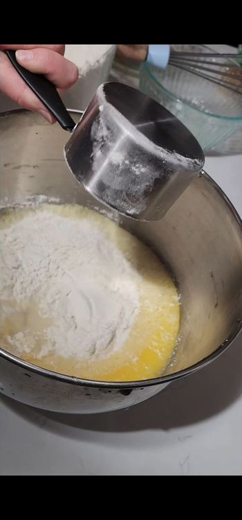 Step 5.1: Add 4 cups of flour to start