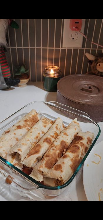 Step 1.4: Warm tortillas and fill each with chicken mixture and a small amount of cheese