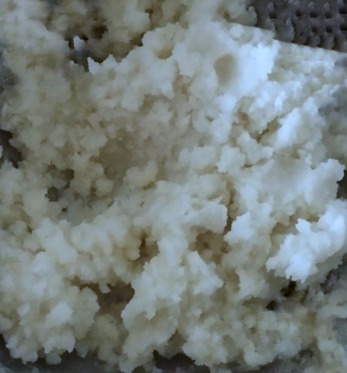 Step 1.1: Stir continuously to avoid lumps and mix until it forms a smooth dough