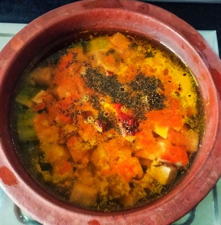 Step 1.1: Add turmeric, black pepper, chili powder, salt, and enough water to just cover the vegetables