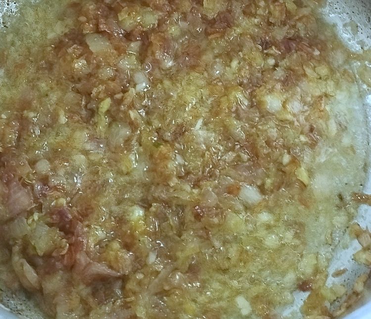 Step 1.1: Add this ginger-garlic-green chilli paste to the onion