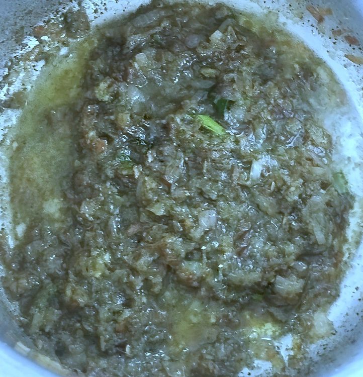 Step 3.1: Add this to the sautéed onion-tomato mixture and sauté until the aroma releases