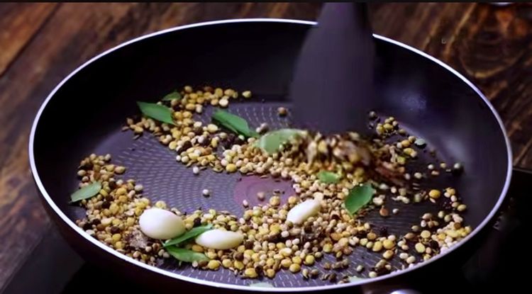 Step 1.1: Heat a pan and dry roast all the ingredients except chili powder, asafoetida powder, and salt