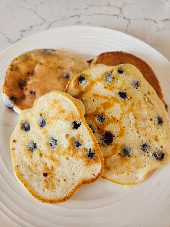 Blueberry Lemon Sourdough Protein Pancakes recipe