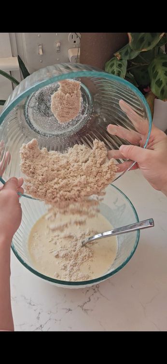Step 1.1: Mix the wet and dry ingredients together until just combined