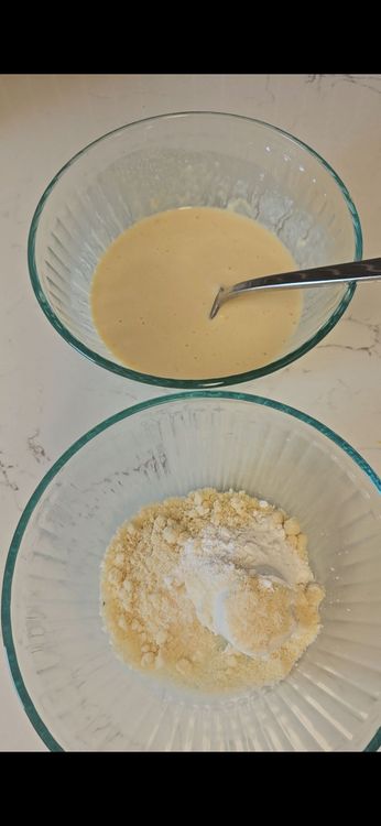 Step 1.1: In another bowl, combine the protein powder, almond flour, baking powder, cinnamon, and salt
