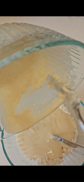 Step 1.1: Combine the wet and dry ingredients, mixing until smooth
