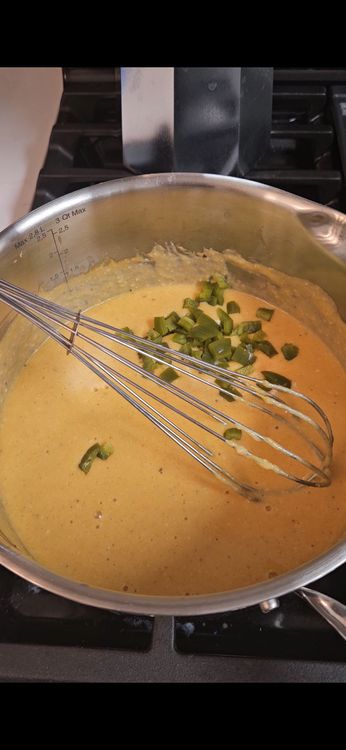 Step 3.1: Stir in diced pickled jalapeños and jalapeño juice