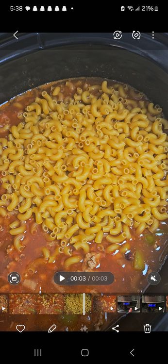 Step 1.1: After 4 hours, turn the crockpot to keep warm and add the noodles