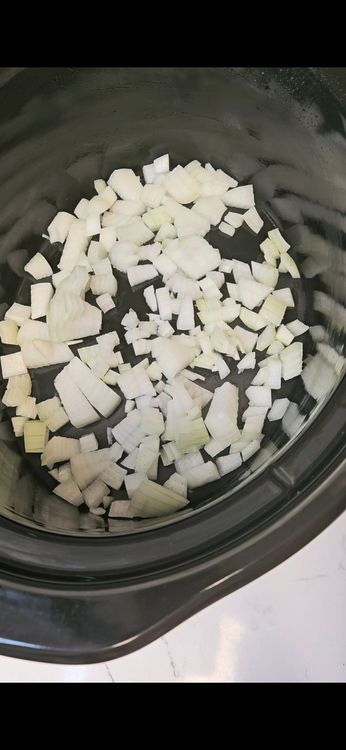 Step 2.1: Place the onions and carrots in a slow cooker