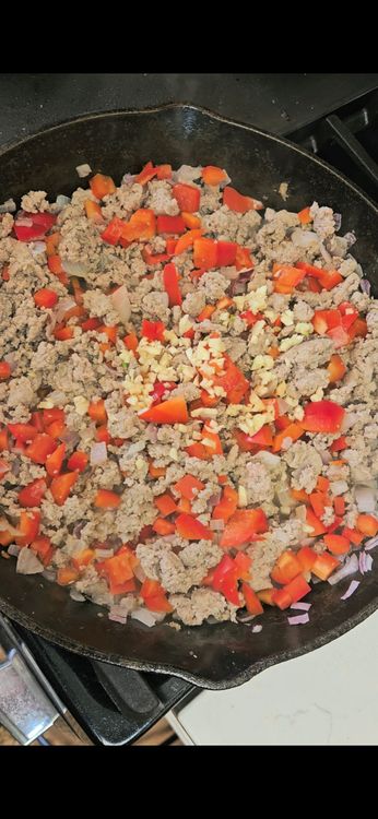 Step 1.2: Add in bell pepper and mix