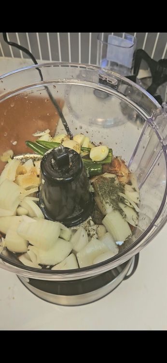 Step 1.1: Add all marinade ingredients to a food processor and blend until smooth