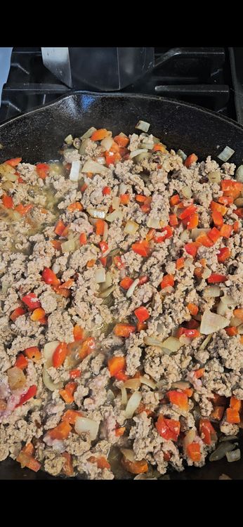 Step 1.2: Add in turkey sausage mixture and cook until browned