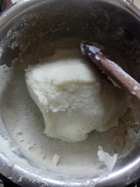 Step 1.1: Continue turning the ugali until it becomes firm