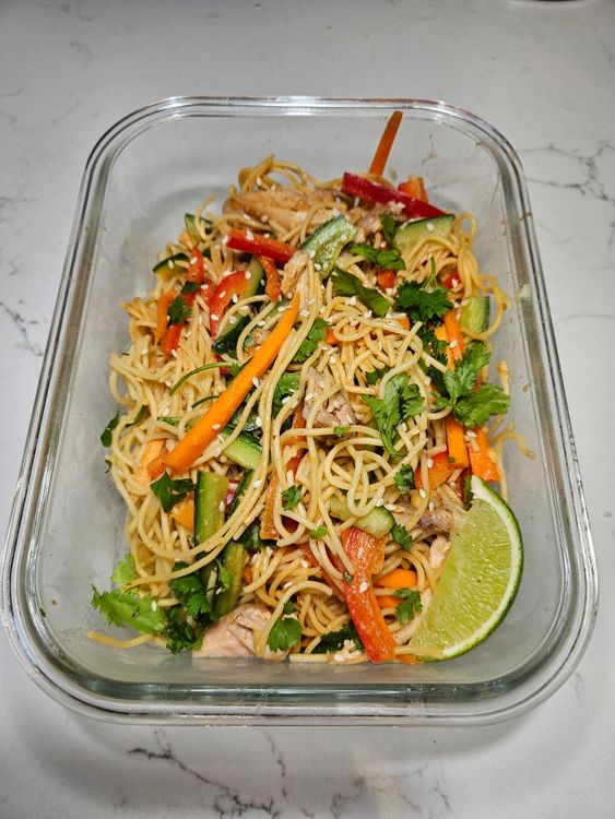 Cold Sesame Ginger Chicken Noodle Bowls recipe