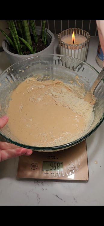 Step 1.1: Stir in the dry ingredients: almond PB2 powder, almond flour, baking powder, baking soda, and salt