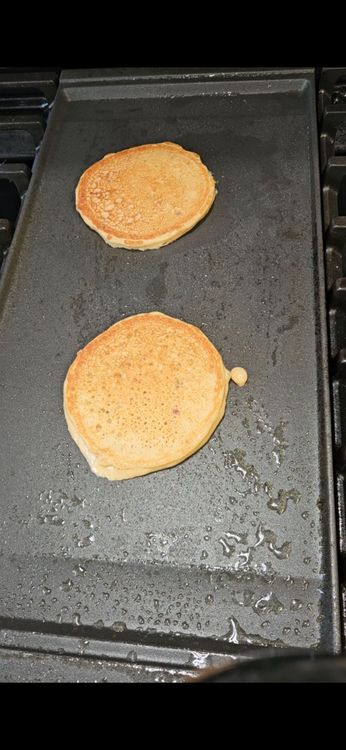 Step 2.2: Cook on a nonstick skillet or griddle over medium heat until bubbles form on the surface, then flip and cook until fully done