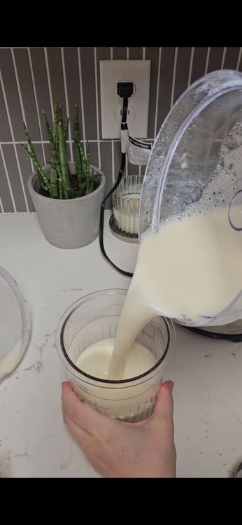 Step 1.1: Pour the mixture into the Ninja Creami pint container and freeze completely