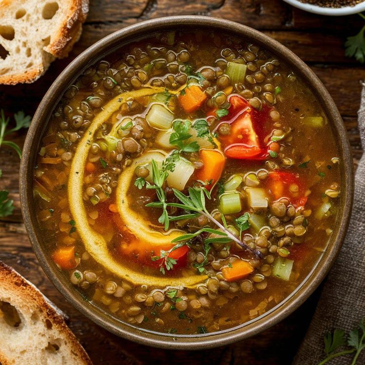 Turmeric-Ginger Coconut Lentil Soup recipe