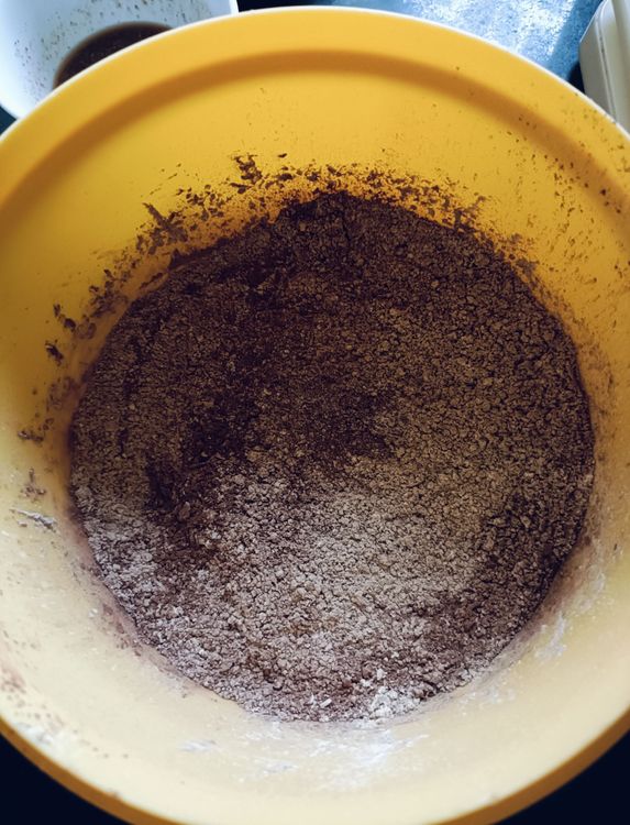 Step 1.1: Sift the chickpea flour, cocoa powder, and salt into a large bowl