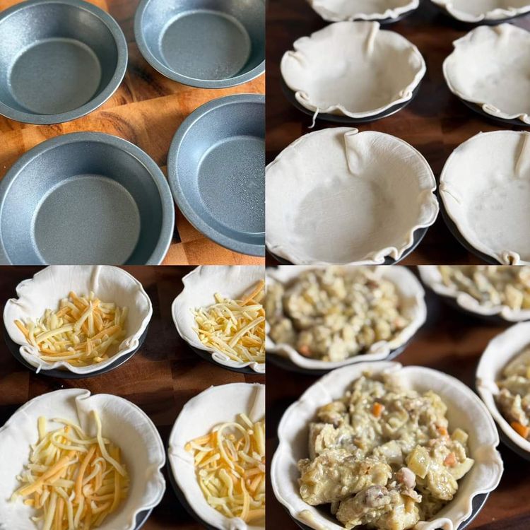 Step 3.1: Let the fish filling cool slightly, then assemble your pie