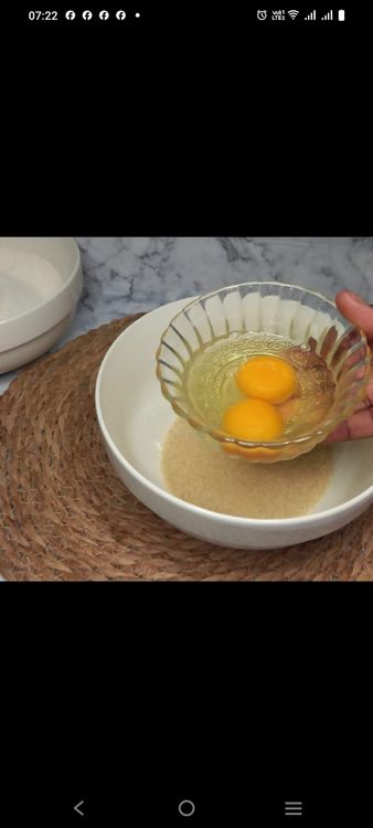 Step 1.2: In another bowl, beat the eggs and sugar until well combined