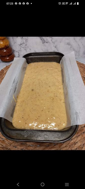 Step 1.1: Pour the batter into the prepared loaf pan