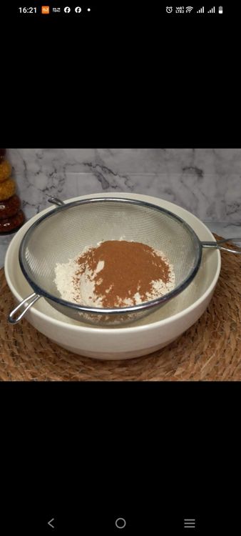 Step 1.1: In a large bowl, whisk together the flour, baking powder, baking soda, salt, and cinnamon powder